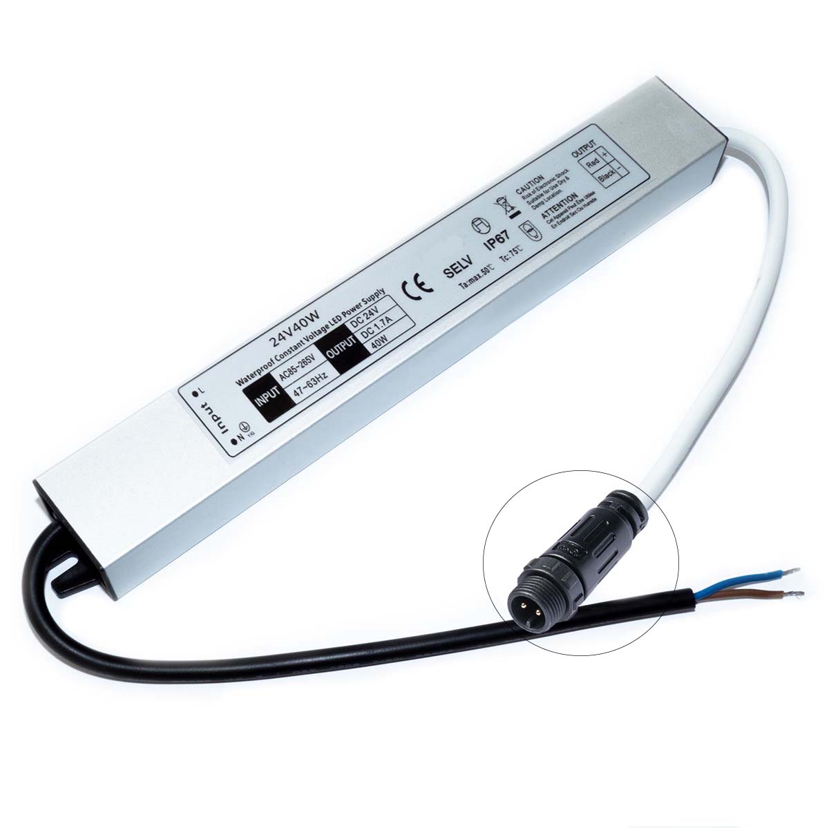 Plug & Play 24V DC – wasserfestes Netzteil stabilisiert – 1,67A