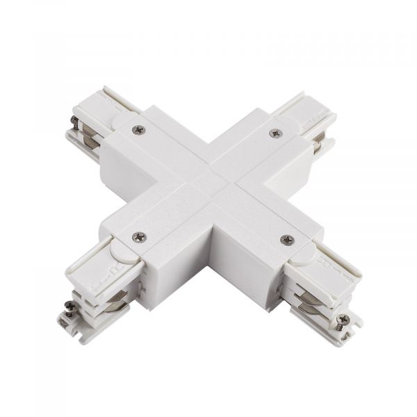 X - Verbinder für 3-Phasen-Stromschienensystem - weiß