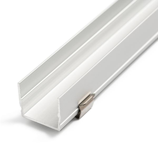 LED Aluminium Profil Schiene flach 15x7mm mit Abdeckung Silber