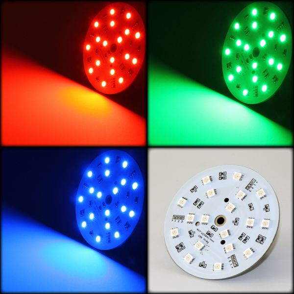 12V LED Cluster – RGB – 8cm – rund