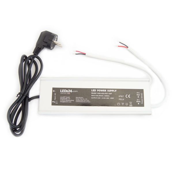 48V DC - wasserfestes Netzteil stabilisiert - 8,33A - 400Watt - IP67