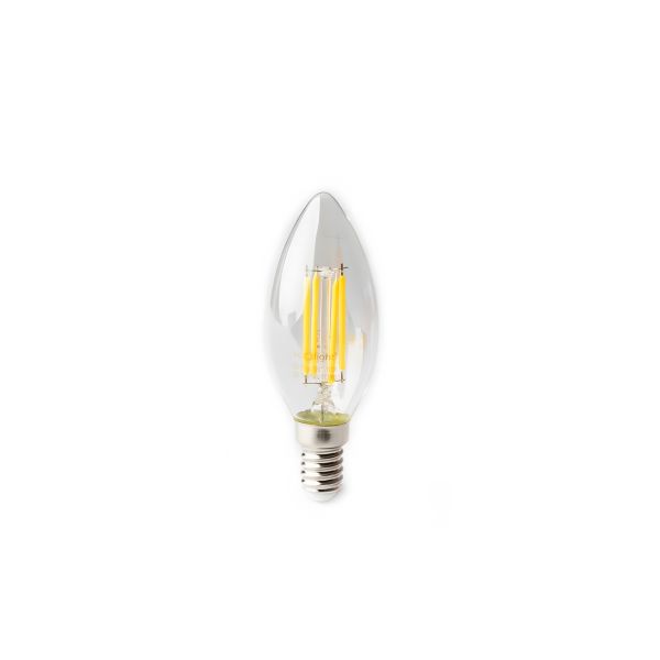 LED Leuchtmittel - E14 - 6W - warmweiß - 2700K, COG-Filamente, Kerze, klar