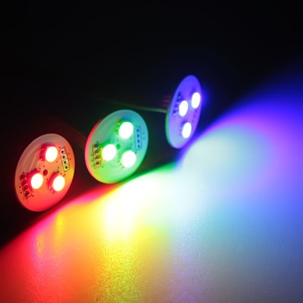 12V LED Cluster – RGB – 2,6cm – rund