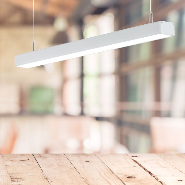 24V Aluminium LED Pendelleuchte - warmweiß - linear - diffuse Abdeckung, bis 3m Länge