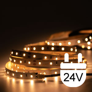 24V LED Streifen kaufen  wasserdicht + dimmbar 24 Volt DC
