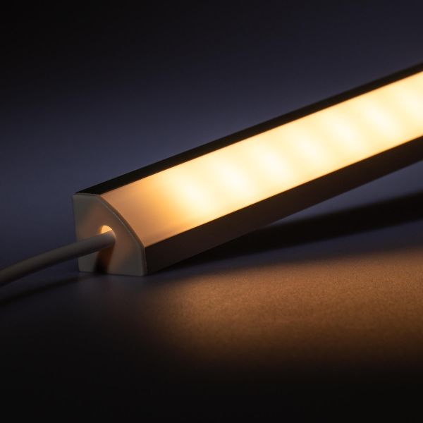 revoART, 12V Aluminium LED Eckleiste – warmweiß – diffuse Abdeckung