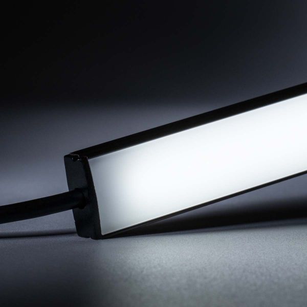 12V Black Line Slim Aluminium LED Leiste - High Power - weiß - diffuse Abdeckung